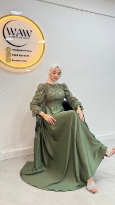 Fırsat Ürünü - Sibella Elbise - Lekeli - İp Çekme / Kemersiz - 1